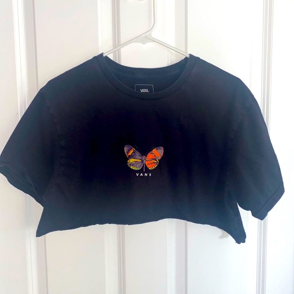 Vans Black Butterfly Half Shirt - Size L
